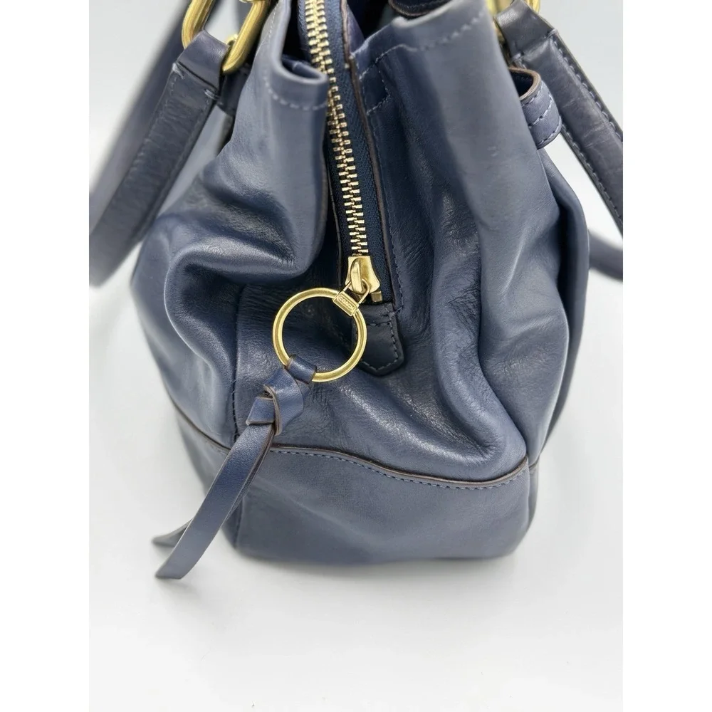 Coach Chelsea Jayden Blue Leather Carryall Handbag Gold Hardware #17811 - Picture 4 of 14